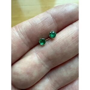 Emerald Stainless Steel Cubic Zirconia Earrings NWT 4mm